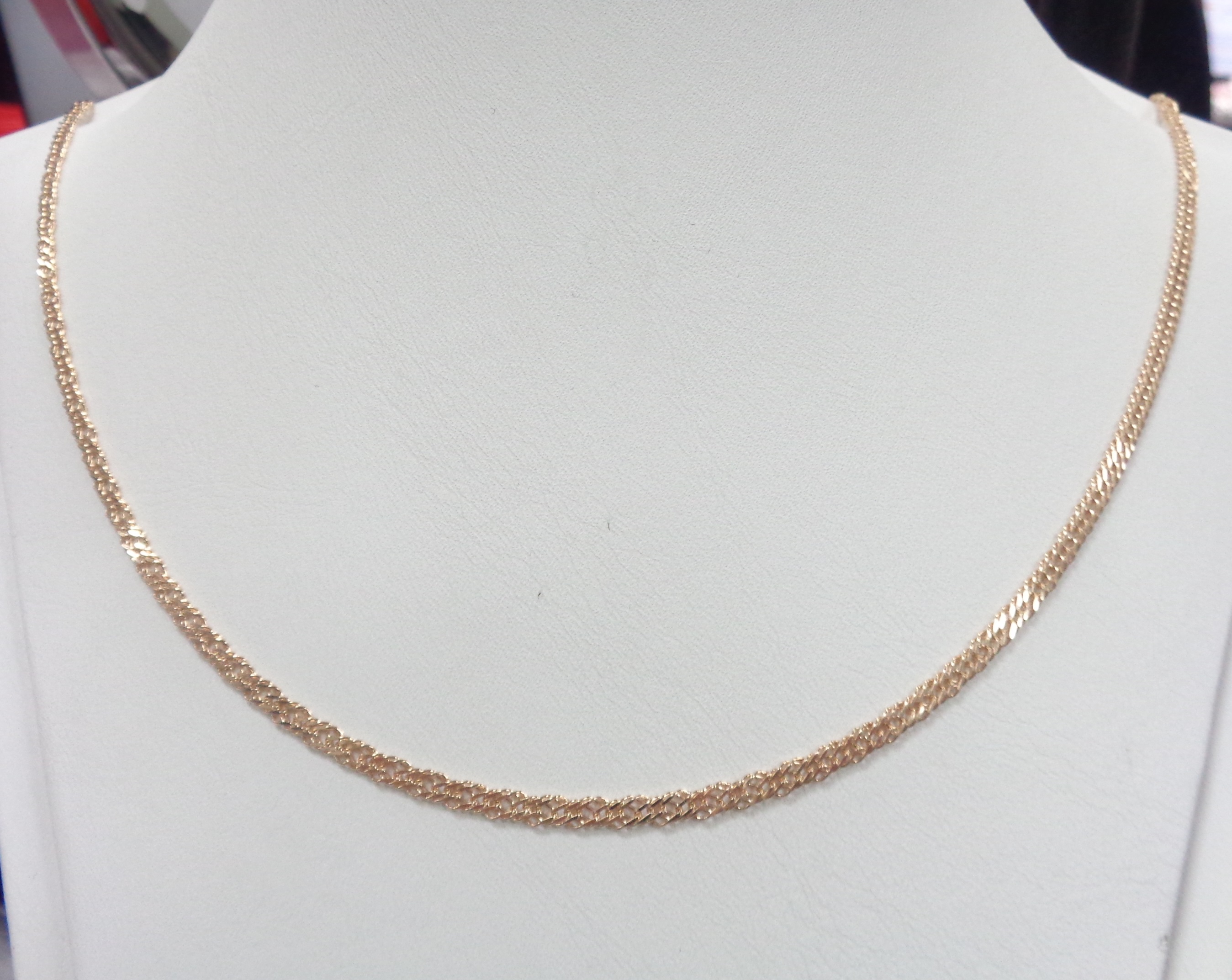 Серебряная цепь плетение "Тройной ромб"